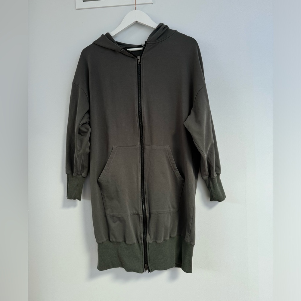 Casual Olive Green Hoodie Dress